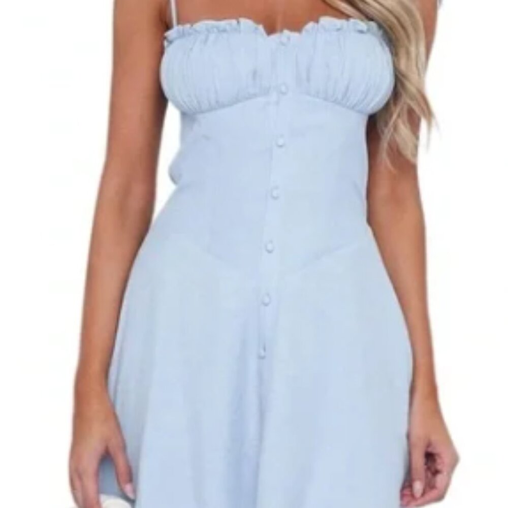 White Fox Boutique Baby Blue Mini Dress - Picture 2 of 5